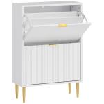 Sapateira Estreita Sapateira para Entrada com Prateleiras Ajustáveis para 12 Pares de Sapatos 60x24x91,5 cm Branco