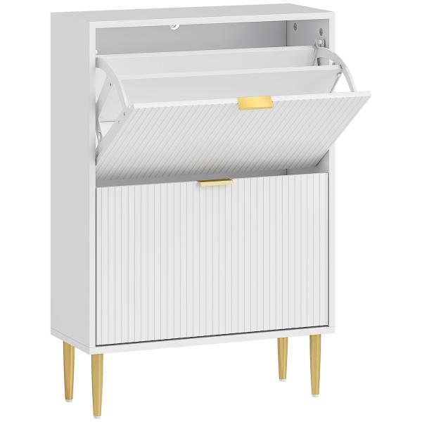 Sapateira Estreita Sapateira para Entrada com Prateleiras Ajustáveis para 12 Pares de Sapatos 60x24x91,5 cm Branco