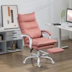 Cadeira de Escritório com 6 Pontos de Massagem e 5 Modos Reclinável com Função de Aquecimento 66x74x114 - 121,5 cm Rosa