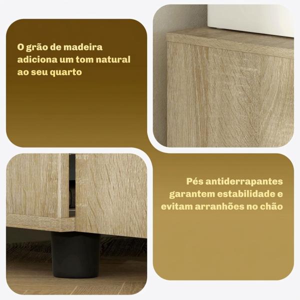 Armário Arquivador de Escritório com 2 Portas, Fechadura e Prateleira 80x40x80 cm Carvalho