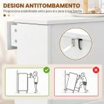 Sapateira Branca Móvel Sapateira Estreita com 2 Portas e 1 Gaveta para 8 Pares de Sapatos 60x23,5x98,5 cm Branco