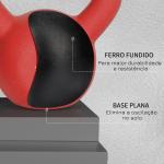 Kettlebell de 10 kg de Ferro Fundido Peso Russo com Revestimento de Neoprene para Treinamento de Força 18x11x20cm Vermelho