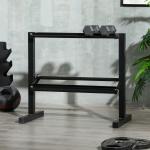 Suporte para Halteres de 2 Níveis Suporte de Armazenamento para Halteres 92,5x50,5x80,5 cm Preto