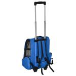 Transportadora para Animais de Estimação 2 em 1 Mochila de Viagem com 2 Rodas para Cães Gatos com Alça Retrátil de Alumínio e Bolso de Armazenamento 42x25x55cm Azul