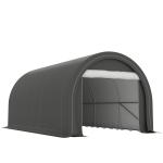 Garagem Exterior para Carro 3x5 m Impermeável com Tecido PE Resistente Estrutura de Aço Galvanizado UPF30+ Cinzento