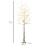Árvore Cerejeira com 180 Luzes LED IP4 Banco Quente com Luz Ajustável em 3 Modos 21,5x21,5x180cm Branco
