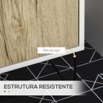 Móvel para Lavatório Pousar de Madeira com 2 Portas Prateleira e Pés de Aço 60x30x60cm Carvalho e Branco
