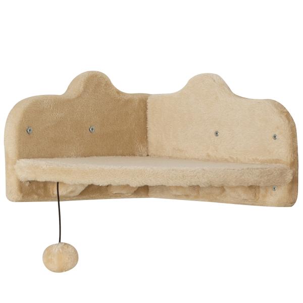 Conjunto de Prateleiras de Escalada para Gatos de 4 Peças com 2 Postes de Sisal e Plataforma para Saltar Bege