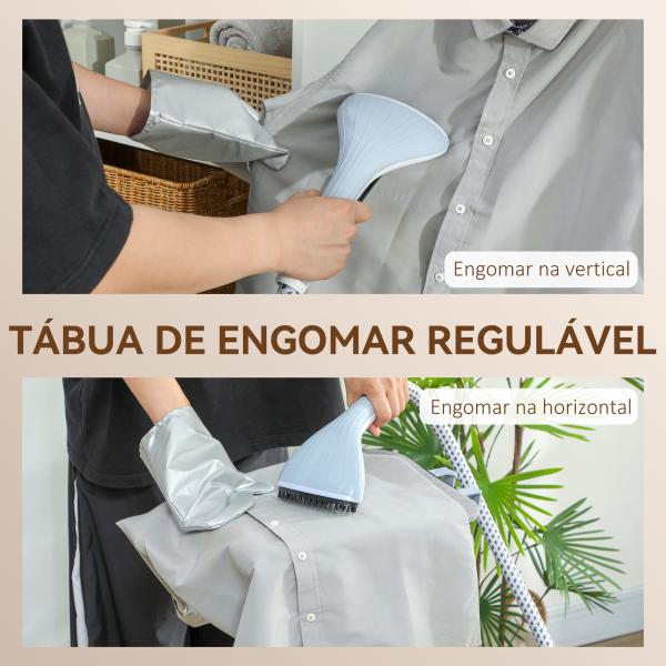 Ferro de Engomar a Vapor 1800W Temperatura Ajustável 11 Níveis Depósito de 2 L Aquecimento em 38s 35x25x47 - 118,5 cm Amarelo