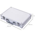 Mala de Poker Profissional com 200 Fichas Jogo de Poker com Maleta de Alumínio 5 Dados 2 Baralhos de Cartas e 1 Ficha de Dealer 29,5x20,5x6,5cm Multicor