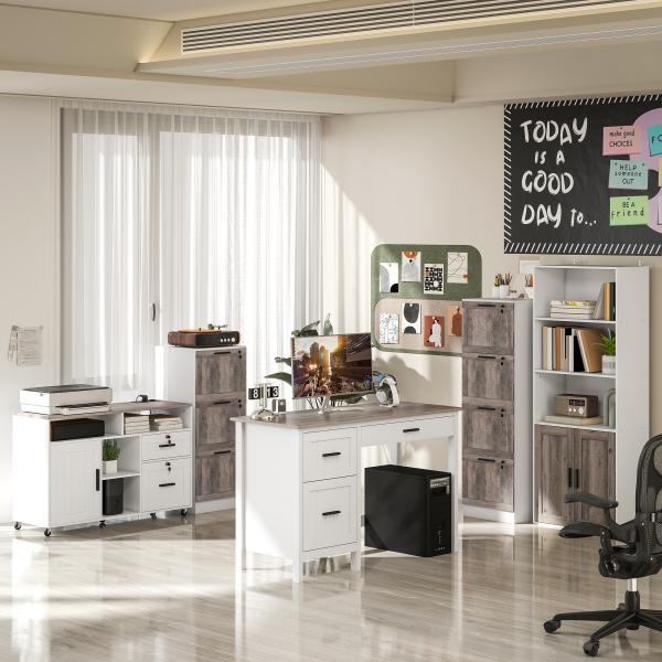 Estante para Livros Estreita Estante com Armário com Prateleira Ajustável 60x30x149,5 cm Branco e Castanho