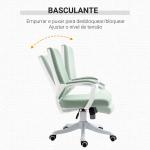 Cadeira de Escritório Ergonómica Giratória e com Altura Ajustável e Suporte Lombar 62x69x92 - 100 cm Verde