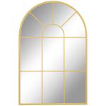 Espelho Decorativo de Parede 60x91 cm Espelho em Forma de Arco de Metal Estilo Moderno Dourado