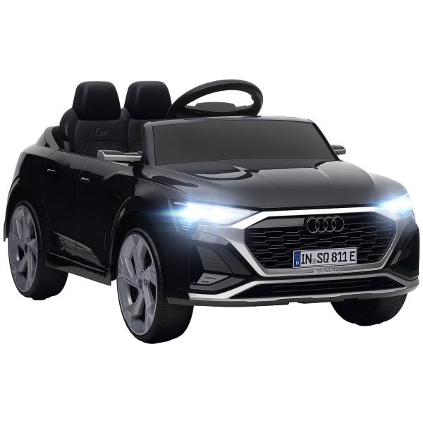 Carro Elétrico para Crianças Carro Audi Q8 Etron Sportback Infantil 12V Faróis Buzina e Música 98x49,5x43 cm Preto