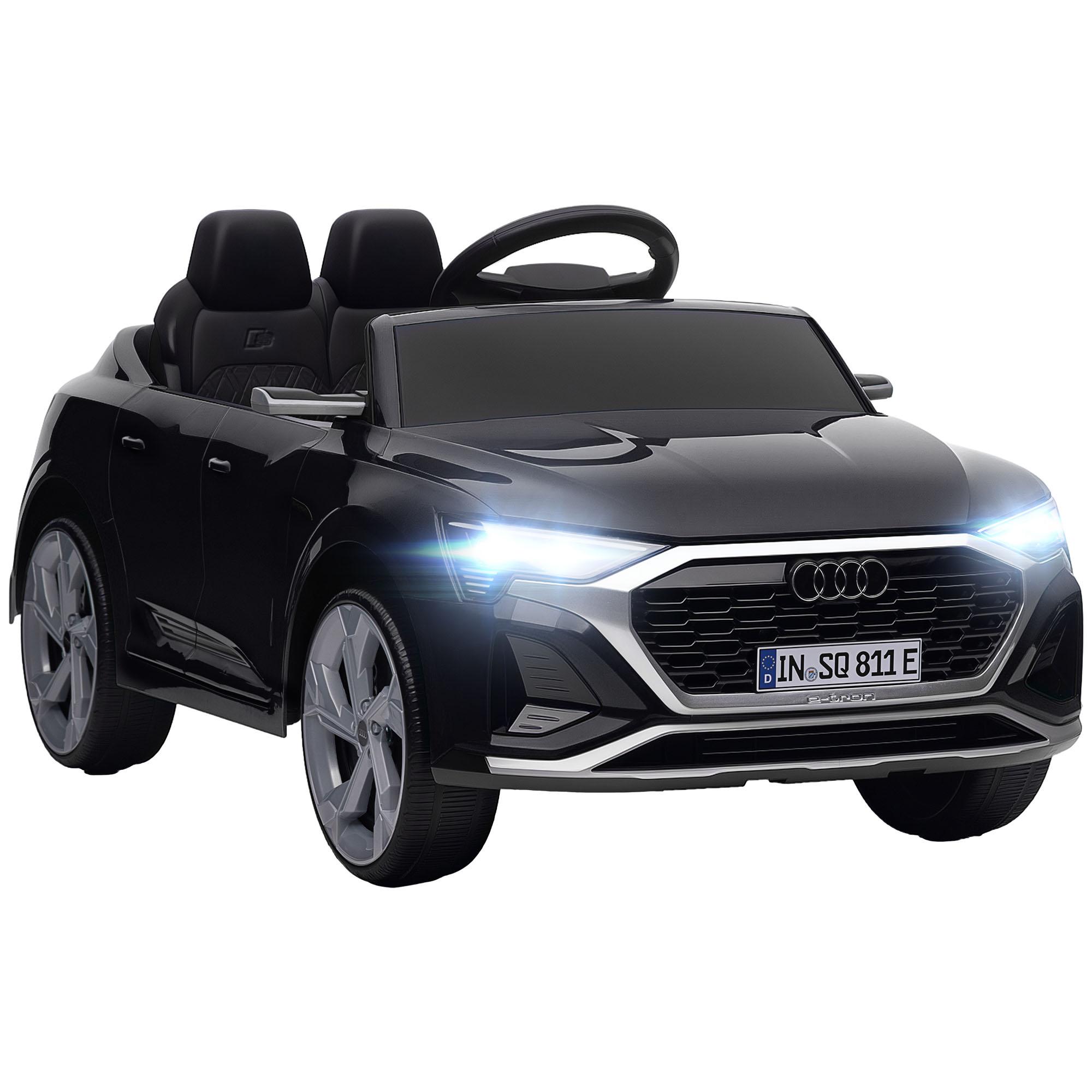 Carro Elétrico para Crianças Carro Audi Q8 Etron Sportback Infantil 12V Faróis Buzina e Música 98x49,5x43 cm Preto