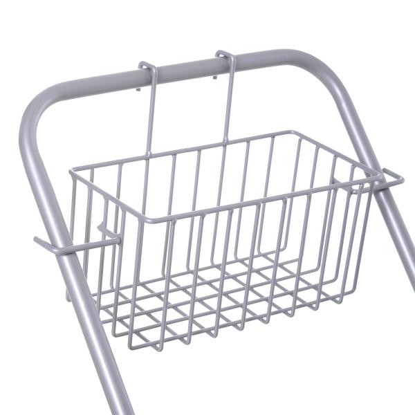 Carro de Limpeza Profissional com Rodas Balde de Esfregona Removível de 25L Espremedor Cesto e Cubeta 72x49,5x95 cm Azul