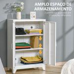 Armário de Metal de Armazenamento com Dupla Porta 2 Prateleiras com Altura Ajustável Armário para Escritório 75x33x110 cm Branco