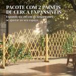 Conjunto de 2 Painéis de Vedações de Jardim Exterior Extensíveis de Madeira para Decoração de Terraço 180x30x103 cm Madeira
