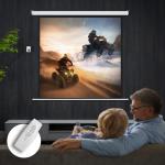 Ecrã de Projeção Elétrico 85'' com Comando Remoto, Formato 1:1, 152x152 cm, Branco