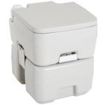 Sanita Portátil Sanita de 20L com Tampa para Campismo Viagem Barco Capacidade Máxima 147 kg 41,5x36,5x42 cm Cinza Claro
