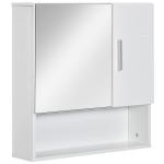 Armário Casa de Banho com Espelho Móvel Suspenso de Casa de Banho com 2 Portas e 2 Prateleiras Interiores Ajustáveis 54x15,2x55,3cm Branco