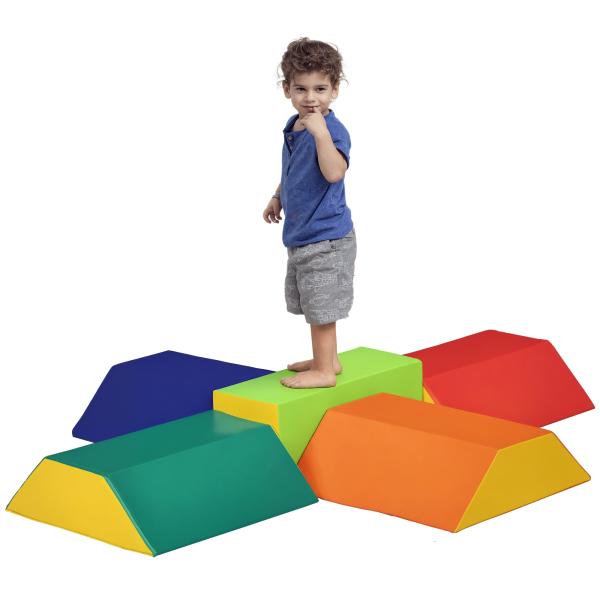 Conjunto de 5 Blocos para Crianças de 18 - 36 Meses Brinquedo de Construção para Aprendizagem Infantil 48x48x48cm Multicor