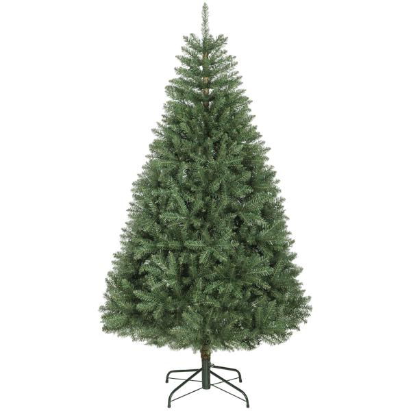 Árvore de Natal Artificial 180 cm com 1687 Ramos e Base Metálica Dobrável, Realista e Frondosa, Verde
