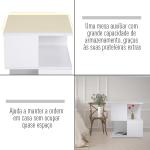 Mesa Auxiliar Mesa de Cabeceira de 2 Níveis com Prateleira de Armazenamento para Sala Quarto Estante 40x40x43 cm Branco