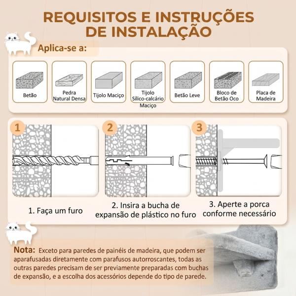 Prateleiras de Parede para Gatos 4 Peças com Rede Plataforma Semicircular Plataformas de Salto e Poste de Sisal Cinza
