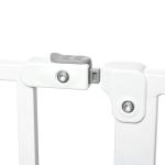 Barreira de Segurança para Cães Extensível para Escadas e Portas 75 - 115cm com 2 Extensões e 10 - 20cm Montagem a Pressão Aço Altura 76cm Branco