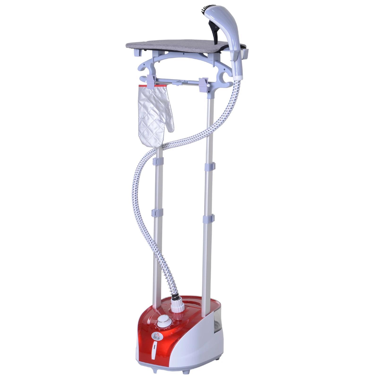 Ferro de Engomar a Vapor para Roupa 1800W Temperatura Ajustável em 11 Níveis Depósito de 2 L Aquecimento em 38s 35x25x47 - 118,5 cm Vermelho