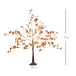 Árvore de Eucalipto Artificial 120 cm Árvore Artificial com 175 Luzes LED e Base Decoração Laranja e Marrom