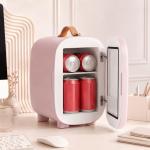 Frigorífico Pequeno de Cosméticos 4L 9V/240V para Arrefecer e Aquecer Mini Frigorífico para Beleza 20,3x26,3x28 cm Rosa