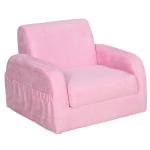Poltrona Infantil Poltrona 2 em 1 para Crianças Dobrável em 2 Posições com Apoio de Braços e Assento Acolchoado 47x45x38cm Rosa