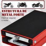 Plataforma de Elevação Tipo Tesoura com Altura Ajustável Carga 500kg 41,5x23,5x10 - 37cm Preto e Vermelho
