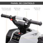Quadriciclo Elétrico para Crianças de 3 - 5 Anos Veículo Eléctrico a Bateria 12V com 2 Motores 83x53x55,5cm Branco