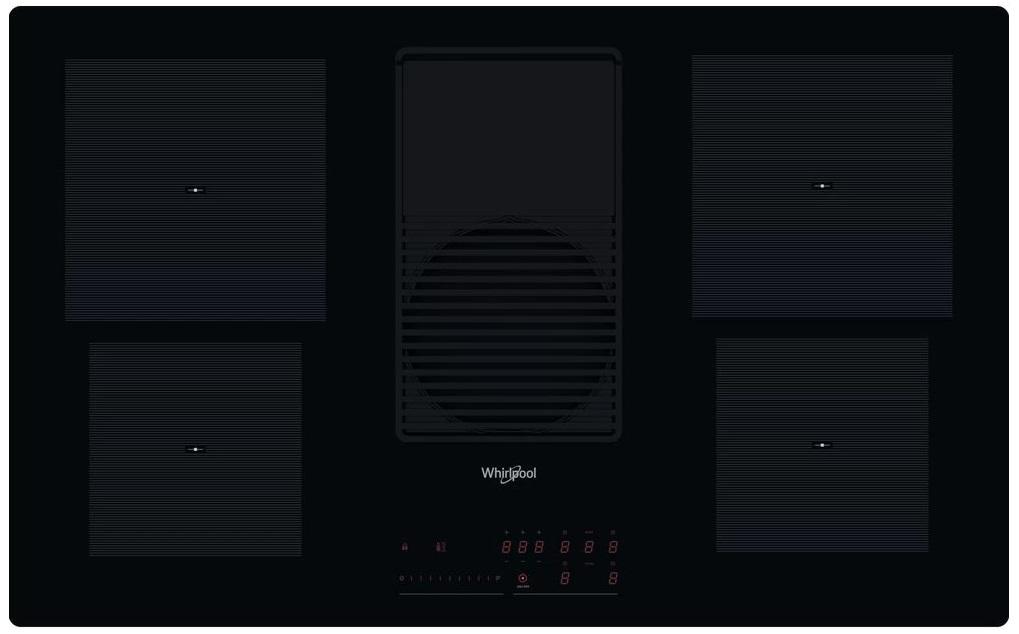 Placa de Indução WVH 92 K F KIT/1 4 Zonas 7500W c/ Exaustor (Preto) - WHIRLPOOL
