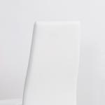 Conjunto de 4 Cadeiras de Sala de Jantar Estofadas em Couro Sintético com Encosto Alto e Pés de Aço 41x50x97cm Branco