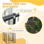 Parque para Cães de 6 Painéis com Largura Ajustável e Estrutura de Aço 82,5 - 150x79x81 cm Preto