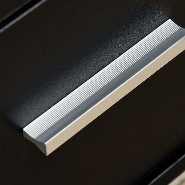 Bloco de Gavetas para Escritório Móvel de Arquivos com 3 Gavetas e Fechadura para Secretária Casa 40x40x61,5 cm Preto