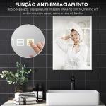 Espelho de Casa de Banho com Luz LED 70x50 cm 3 Cores de Luz Função Antiembaciamento Função de Memória IP44 Prata