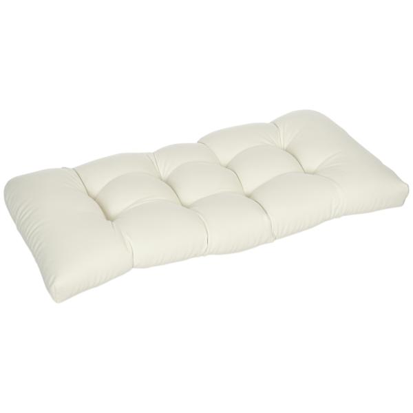 Almofada para Bancos de 2 Lugares Almofada Retangular para Interiores e Exteriores Lavável 110x48x8cm Creme