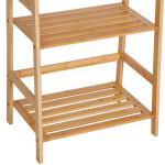 Estante de Bambu com 4 Prateleiras Estante em Forma de Escada para Sala de Estar Escritório 48x31,5x120 cm Madeira