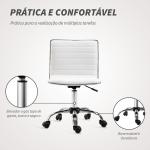 Cadeira de Escritório sem Apoio para os Braços Cadeira de Escritório Giratória com Altura Ajustável 48x52x78 - 90 cm Branco