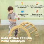 Arco de Aprendizagem para Crianças 2 em 1 Arco de Escalar para Crianças de 18 - 48 Meses Baloiço Bebés 68x42x36 cm Madeira