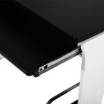 Mesa para Computador com Gaveta Armário e Suporte para CPU Secretária para Escritório 100x52x75cm Preto e Branco