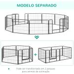 Parque para Cães com 12 Painéis Recinto para Animais de Estimação Modular com 2 Portas 80x60 cm Preto