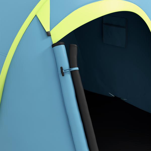 Tenda de Campismo para 1 - 2 Pessoas Impermeável de 2000 mm com Bolsa de Transporte para Pesca 245x148x105 cm Azul
