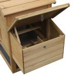 Galinheiro de Madeira de Abeto para Exterior Gaiola para 2 - 3 Galinhas com Cercado de Arame Teto Abatível Caixa Ninho Bandeja Removível e Rampa 150,5x54x87 cm Natural