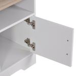 Móvel de TV para Sala de Estar com Espaço de Arrumação Prateleiras Abertas Orifício Passa Cabos 105x40x52 cm Branco e Madeira